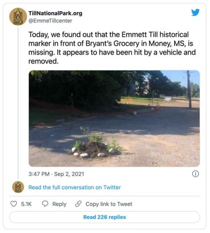 Memorial Sign For Emmett Till In Mississippi Defaced For The Third Time